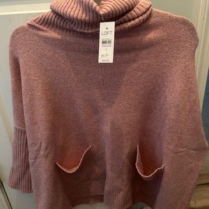 LOFT poncho sweater with pockets NWT